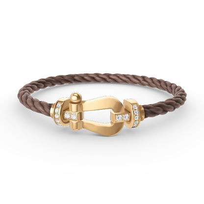 [baslovejewels]FORCE LARGE HORSESHOE HALF DIAMOND BRACELET GOLD