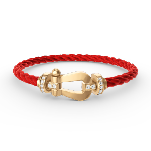 [baslovejewels]FORCE LARGE HORSESHOE HALF DIAMOND BRACELET GOLD