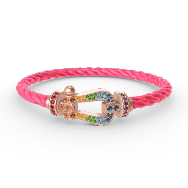 [baslovejewels]FORCE LARGE HORSESHOE  COLORED DIAMOND BRACELET ROSE GOLD