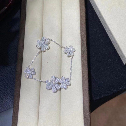 [AURORA]FRIVOLE SILVER 5 FLOWERS BRACELET
