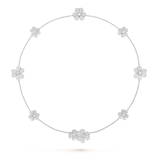 [basloveJW]FRIVOLE SILBERNE HALSKETTE MIT 9 BLUMEN