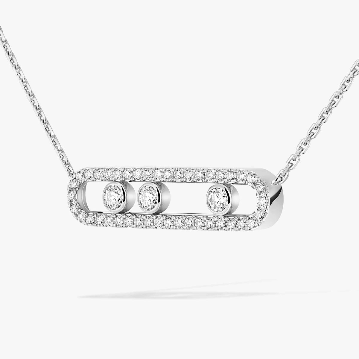 [AURORA] Move Pave_ Rose Gold Diamond Necklace