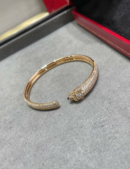 [AURORA]PANTHERE FULL DIAMOND OPEN BRACELET