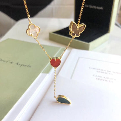 [basloveJW]LUCKY SPRING 4 MOTIVE ROSÉGOLD HALSKETTE