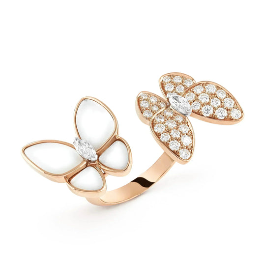 [AURORA]TWIN BUTTERFLY DIAMOND MOP RING